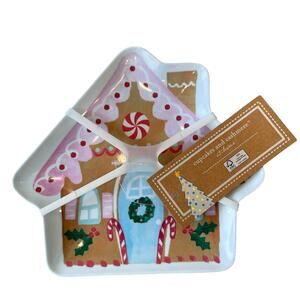Cupcakes and Cashmere Pastel Gingerbread Shape Melamine Snack Plate Set of 4